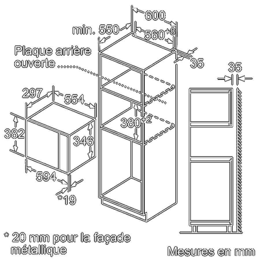 Micro-ondes Pose libre - Monofonction - Inox - 20 L - 800 W - Bosch 3