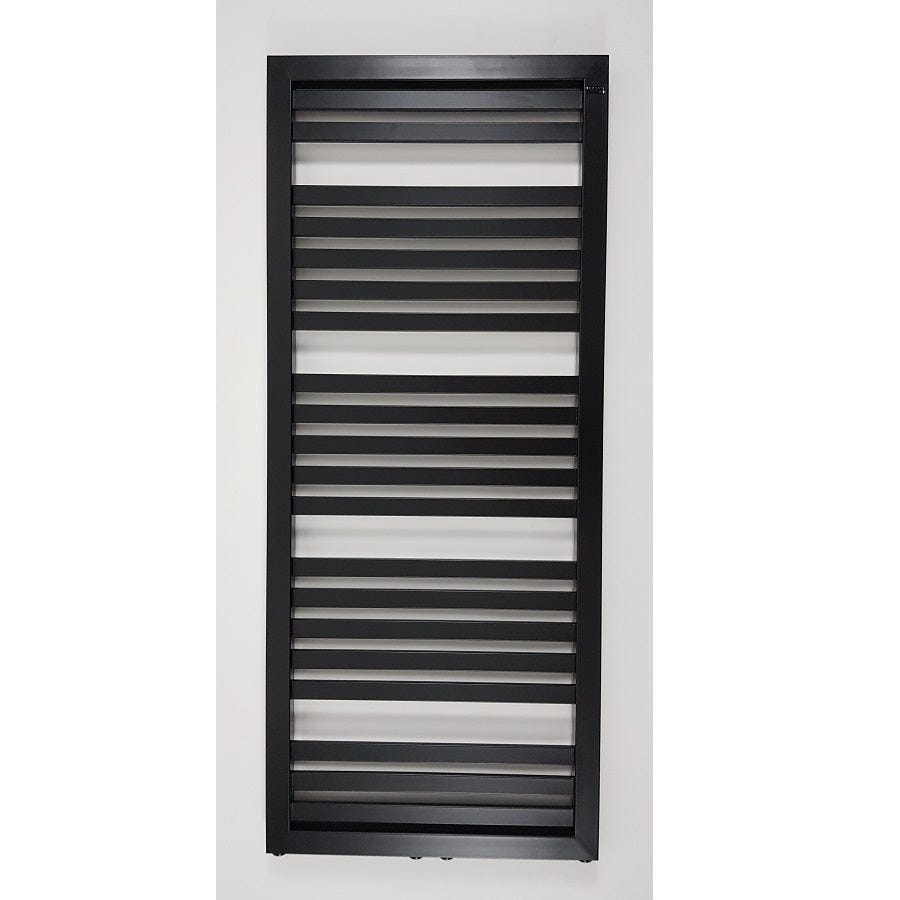 Radiateur sèche-serviettes eau chaude design KLEA 128 x 54 cm noir mat 0