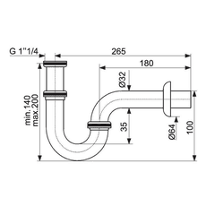 Siphon lavabo rétro ABBOTT en laiton chromé 3