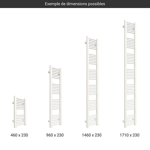 Sèche-serviette électrique blanc de 460mm de haut et 230mm de large - 100 Watt - MIK460/230E8B 1