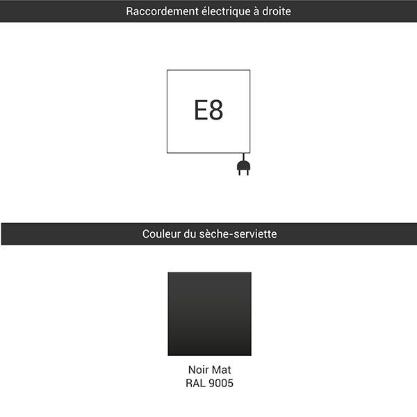 Sèche-serviette électrique noir de 460mm de haut et 230mm de large - 100 Watt - MIK460/230E8N 2