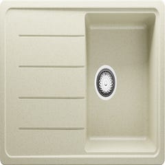 Evier Cuisine en Granit Beige, 78 x 50 cm, Lavabo 1 bac + Kit de Vidage, Évier à Encastrer Copenhague 780 de Primagran 0