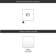 Sèche-serviette électrique blanc de 1390mm de haut et 500mm de large - 500 Watt - VIV1390/500E1B 2