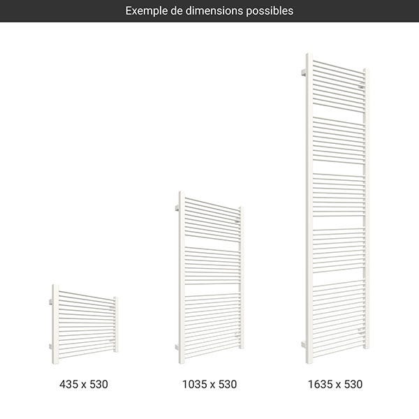 Sèche-serviette électrique blanc de 1335mm de haut et 530mm de large - 800 Watt - MIK1335/530E8B 1