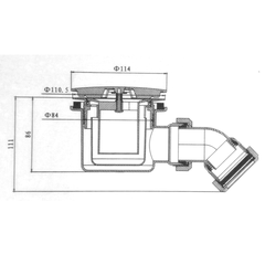 Bonde horizontale avec capot Ø90 pour receveurs de douche 2