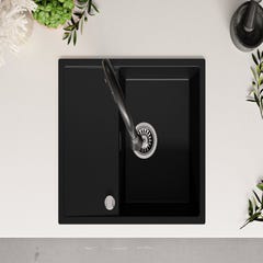 Evier Cuisine en Granit Noir, 62 x 50 cm, Lavabo 1 bac + Robinet 5700 + Kit de Vidage, Évier à Encastrer Ibiza 620 de Primagran 3