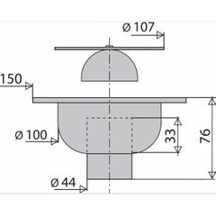 Bonde de sol carrée Sortie Verticale 150x150 mm* 1