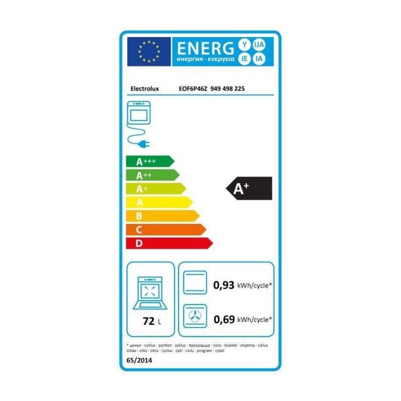 Four multifonction pyrolyse - chaleur tournante pulsée ELECTROLUX - EOF6P46Z - Noir - Porte froide - l67 X L63,5 X H65,4cm 3