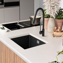 Evier Sous Plan Graphite, 56 x 47 cm, Evier en Granit 1 bac + Kit de Vidage, Lavabo Cuisine de Primagran 8