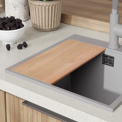 Evier Cuisine en Granit Gris, 48 x 50 cm, Lavabo 1 bac + Kit de Vidage, Évier à Encastrer Oslo 50 Top de Primagran 8