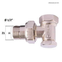 T de raccordement en laiton plaqué nickel pour radiateur et sèche-serviettes 2