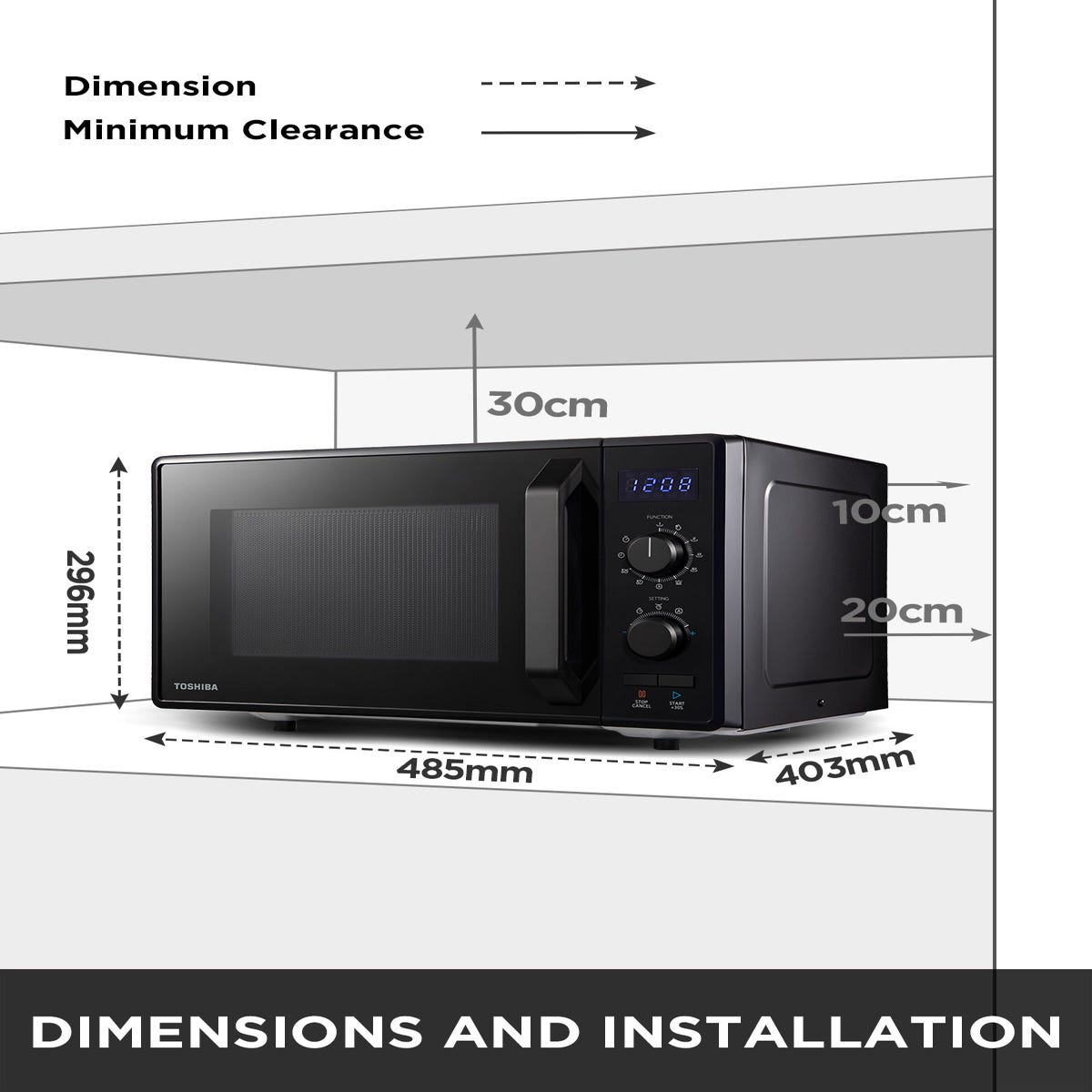 Micro-ondes grill Noir - 23L - 900W - TOSHIBA 5