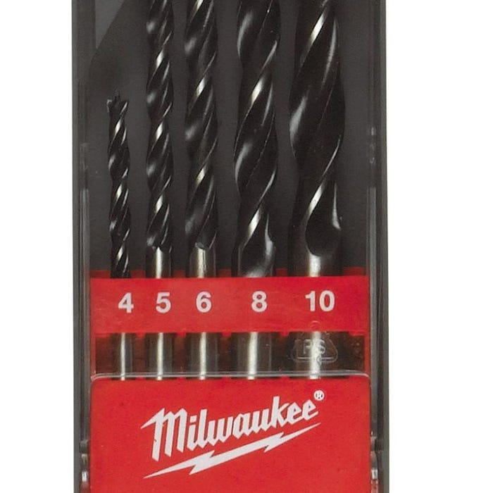 Coffret de 5 forets 3 pointes à bois - MILWAUKEE 4932352466 1