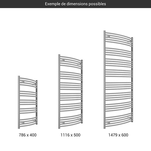 Sèche-serviette eau chaude chromé de 1479mm de haut / 600mm de large - 560 Watt - DOM1479/600SXCRO 1