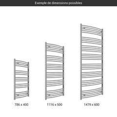 Sèche-serviette eau chaude chromé de 1479mm de haut / 600mm de large - 560 Watt - DOM1479/600SXCRO 1