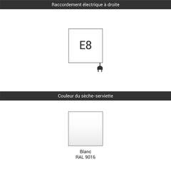 Sèche-serviette électrique blanc de 1140mm de haut et 500mm de large - 600 Watt - ALE1140/500E8B 1