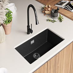 Evier Sous Plan Graphite, 76 x 47 cm, Evier en Granit 1 bac + Kit de Vidage, Lavabo Cuisine de Primagran 7