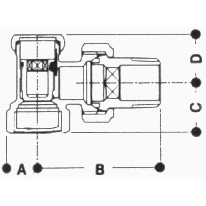 Coude de réglage radiateur chrome 3/8'' - GIACOMINI - R16X032 2