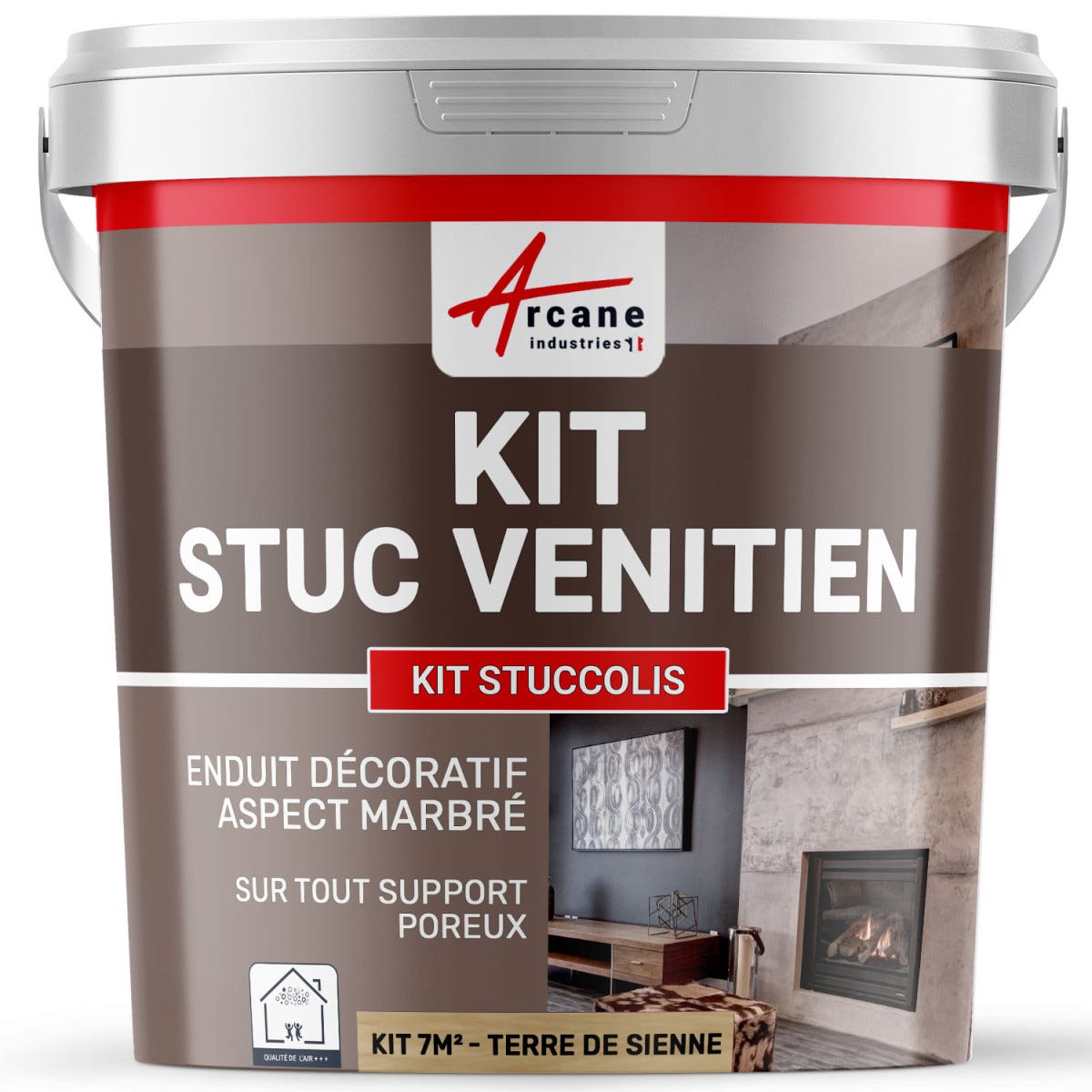 stuc venitien enduit stucco spatulable décoratif - KIT STUCCOLIS Terre De Sienne - kit jusqu'à 7 m² - ARCANE INDUSTRIES 0