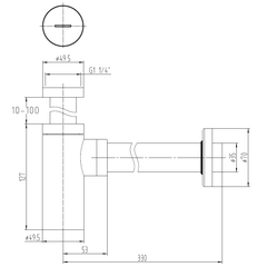 Siphon lavabo design finition noir mat 4