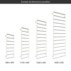 Sèche-serviette eau chaude blanc de 1600mm de haut et 600mm de large - 647 Watt - DIA1600/600ZXB 1