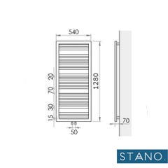 Radiateur sèche-serviettes eau chaude design KLEA 128 x 54 cm noir mat 4